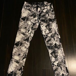 Abbey Dawn gray/black grunge mosaic pants sz 9